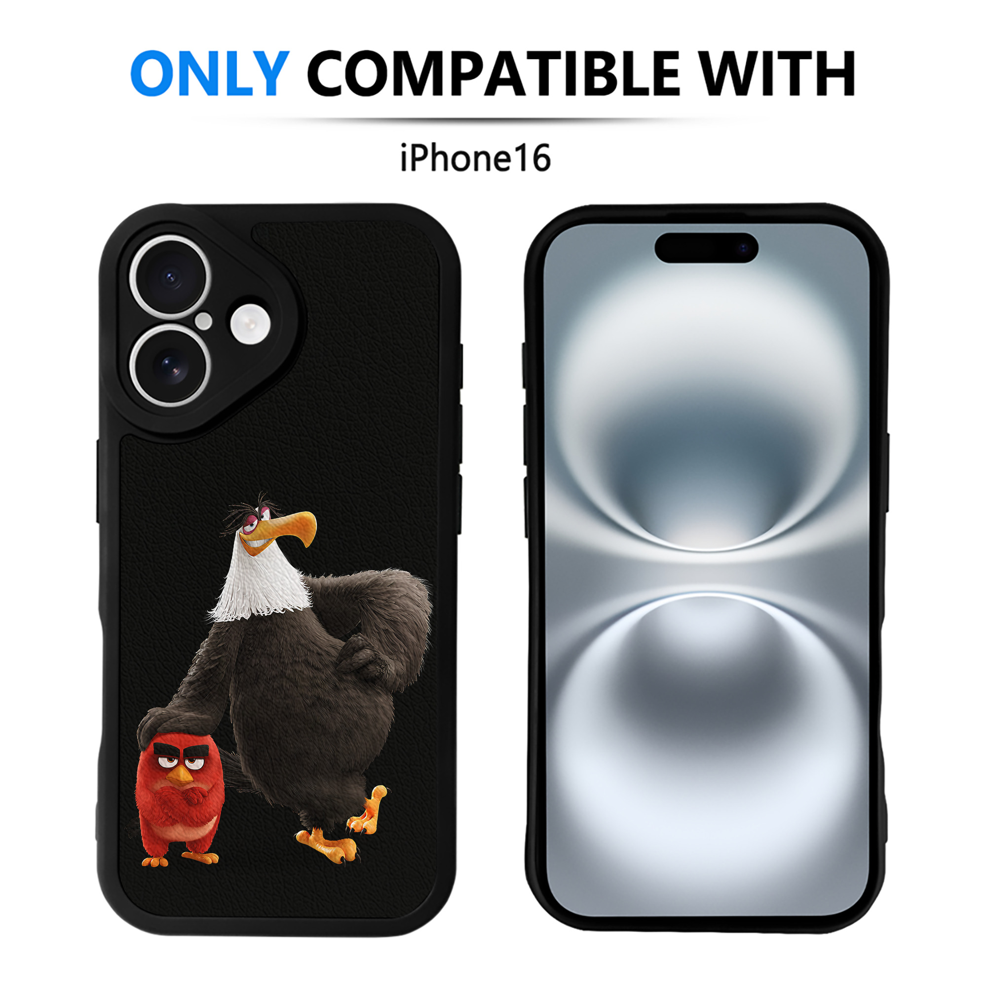 （画像用） Angry Birds アングリーバード 【iPhone 16シリーズ対応】シリコンスマホケース（レザー調） 材質：シリコン